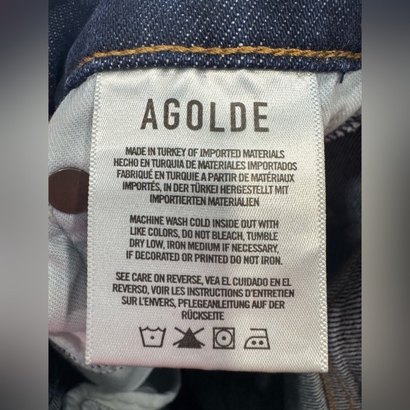 Agolde Blue Cropped Ankle Jeans Slim Fit - Picture 8 of 9